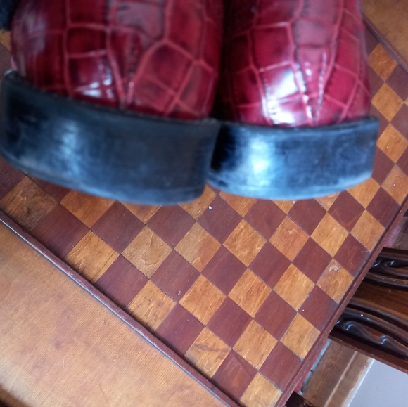"Host Pick" Red Leather Croco print shoes size 9 - Picture 5 of 5